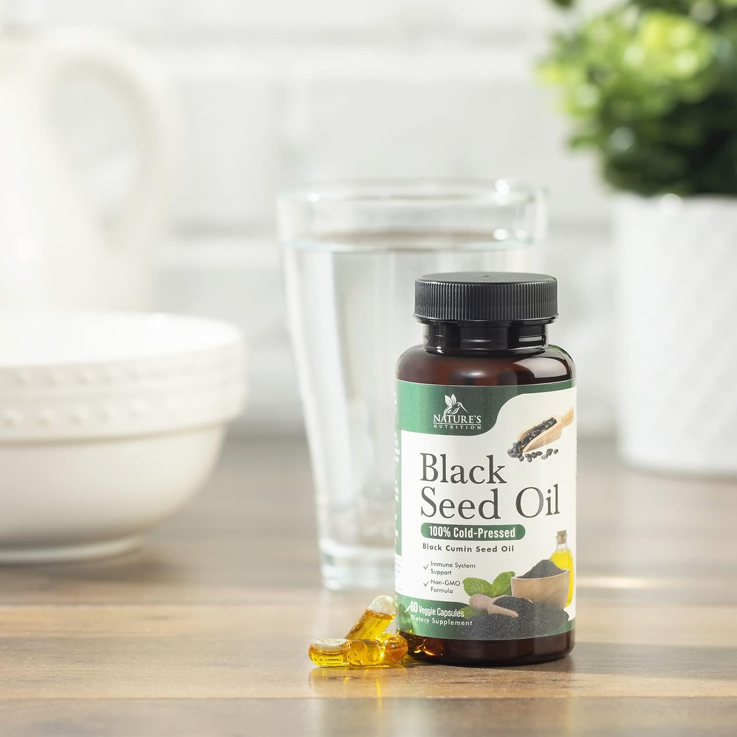 Premium Cold-Pressed Black Seed Oil Softgels 1000mg - Pure Nigella Sativa Supplement for Skin & Immune Support - Extra Strength Non-GMO Antioxidant - 120 Softgels