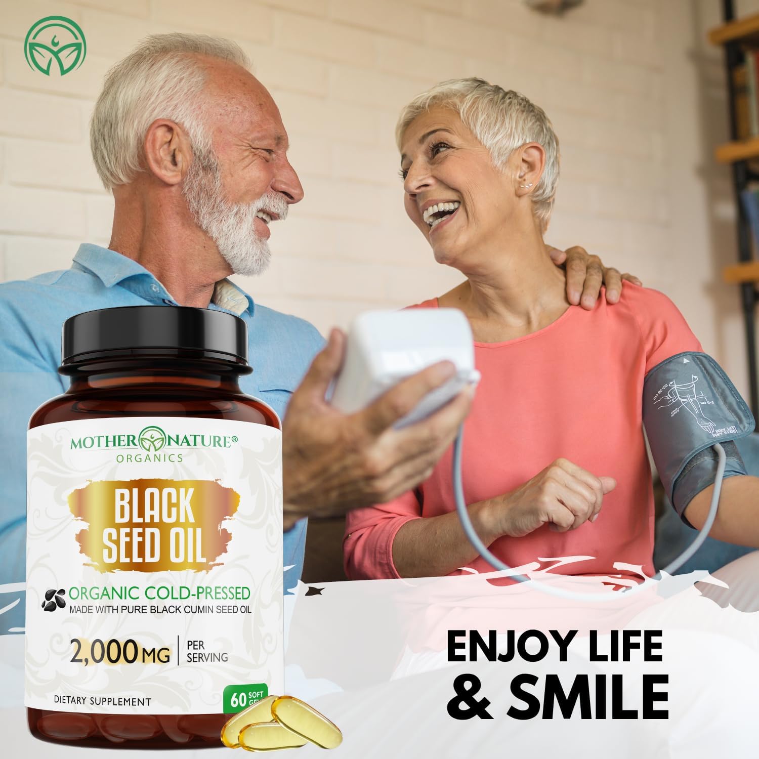 Premium Cold Pressed Organic Turkish Black Seed Oil Capsules - High TQ, Non-GMO, Immune Support & Digestive Health - 60ct
