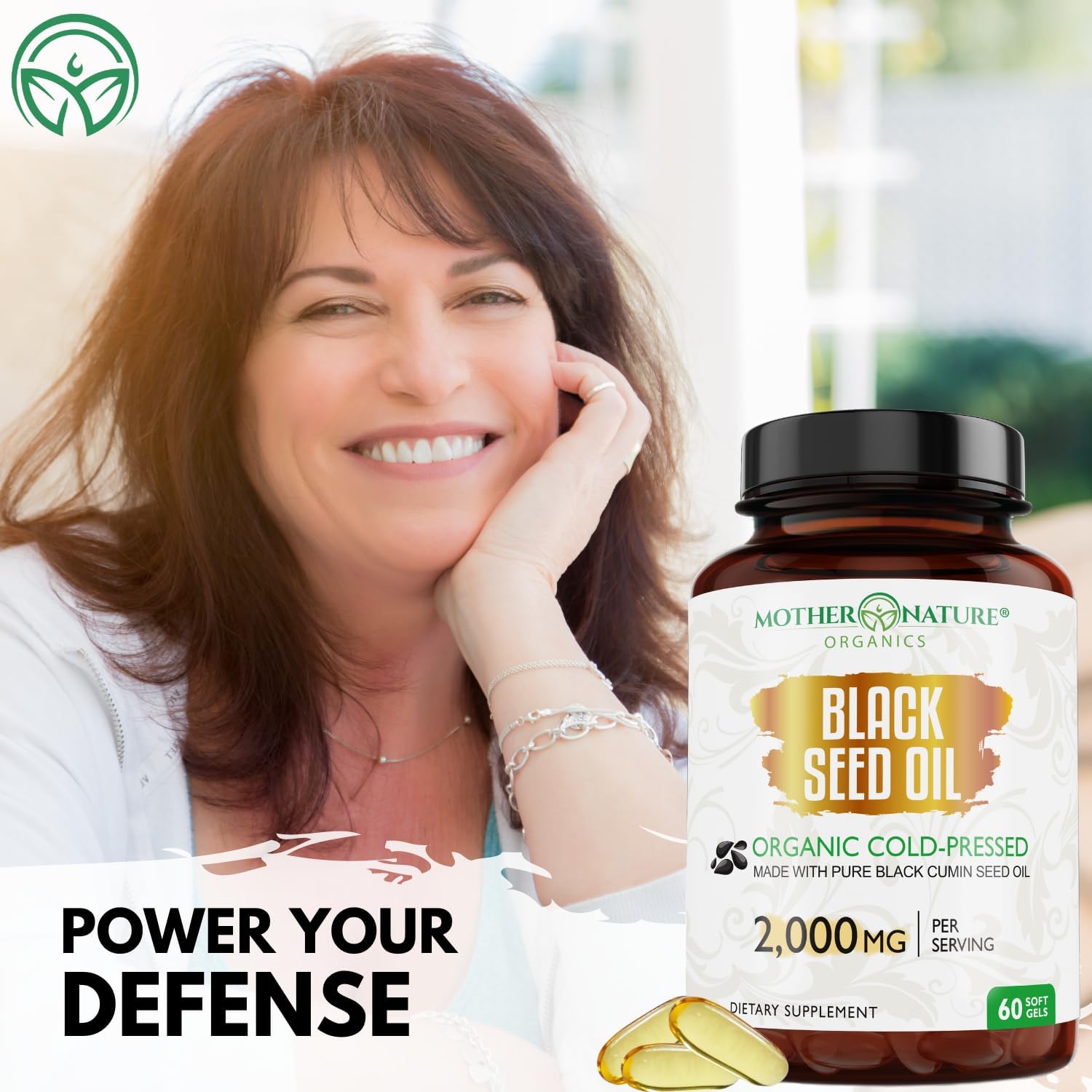Premium Cold Pressed Organic Turkish Black Seed Oil Capsules - High TQ, Non-GMO, Immune Support & Digestive Health - 60ct