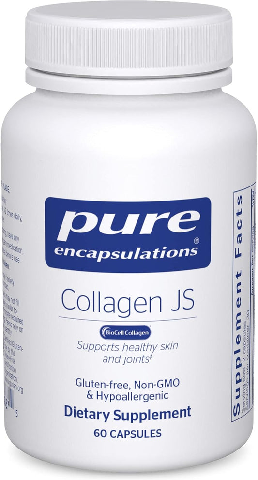 Premium Collagen JS Capsules for Skin & Joint Health - 1,000mg Hydrolyzed Biocell Collagen - Gluten Free & Non-GMO - 60 Count
