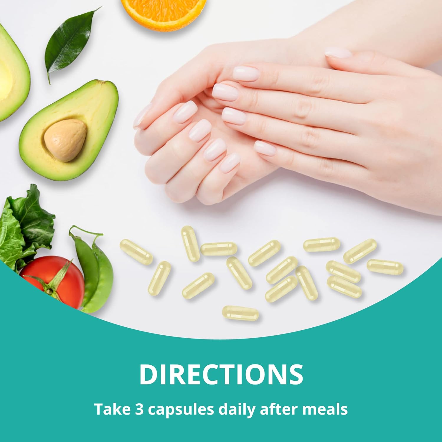 Premium Collagen Peptides Capsules for Hair, Nails, Skin - 1500mg - 3 Pack - Hair Growth Supplement with Vitamins - NuBest Collagen Formula for Adults