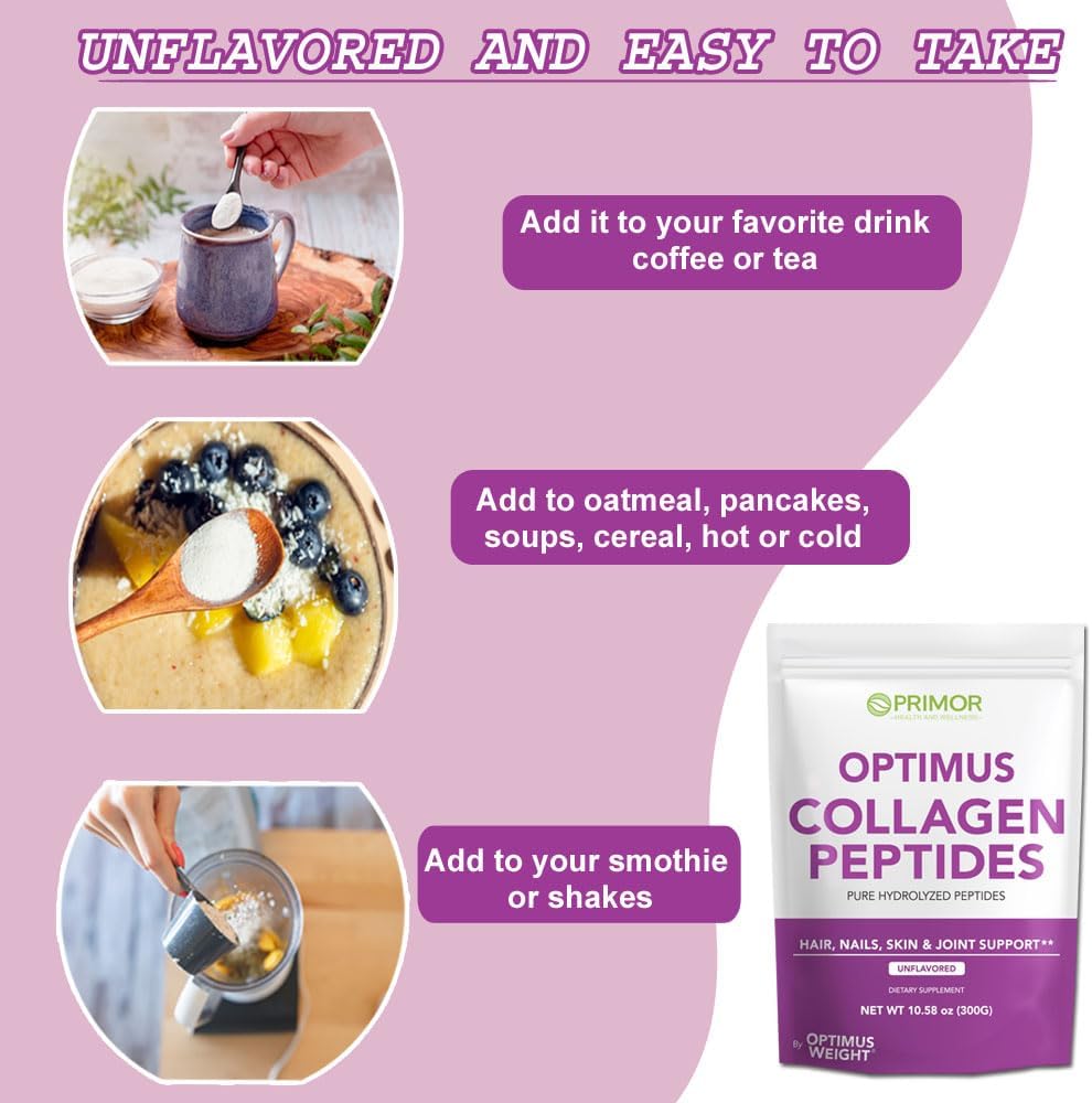 Premium Collagen Peptides Powder for Hair, Skin, Nails & Joints - Hydrolyzed Type I & III Supplement - Unflavored - 30 Servings - Men & Women