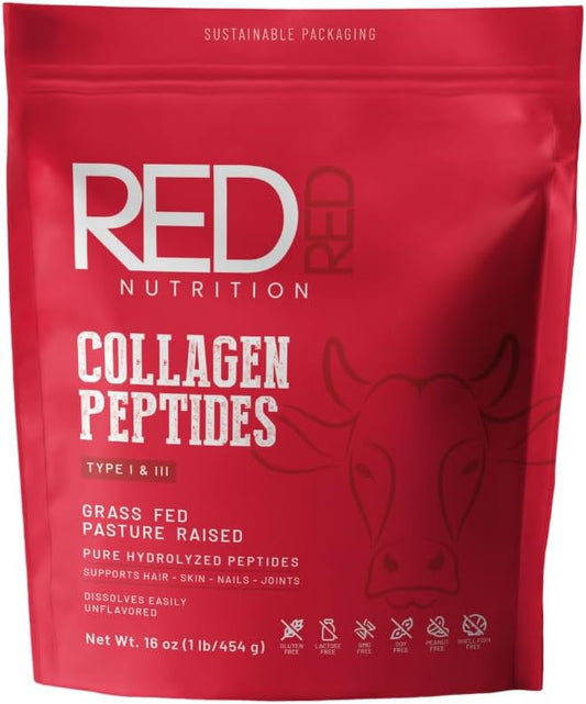 Premium Collagen Peptides Powder for Women - Hydrolyzed for Better Absorption - Supports Hair Growth, Skin Elasticity, Nail Strength, and Joint Health - Beauty and Wellness Supplement by REDRED Nutrition