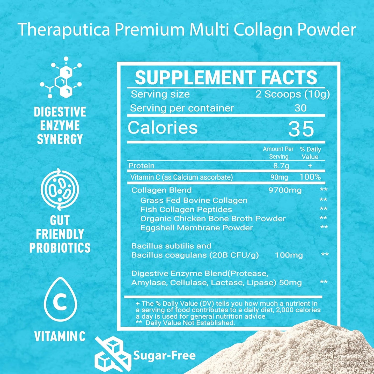 Premium Collagen Peptides Protein Powder with Vitamin C for Healthy Skin, Hair, Nails, and Joints - 10.58 Oz Supplement for Women & Men