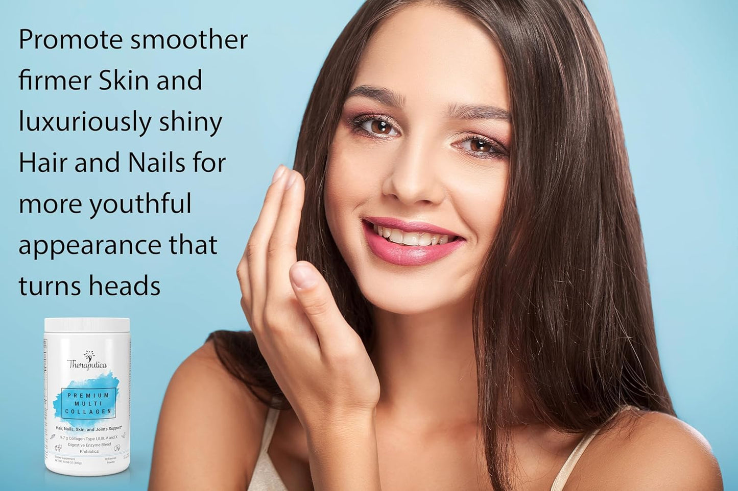 Premium Collagen Peptides Protein Powder with Vitamin C for Healthy Skin, Hair, Nails, and Joints - 10.58 Oz Supplement for Women & Men