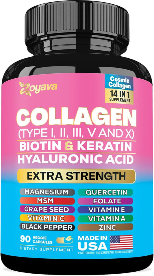 Premium Collagen Pills with Peptides & Essential Nutrients for Hair, Skin, and Nails (90 Capsules)