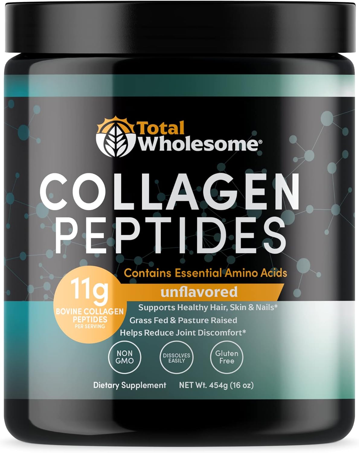 Premium Collagen Powder with Added Protein for Hair, Skin, Nails, Bones & Joints - Non-Gluten Bovine Collagen - 16oz