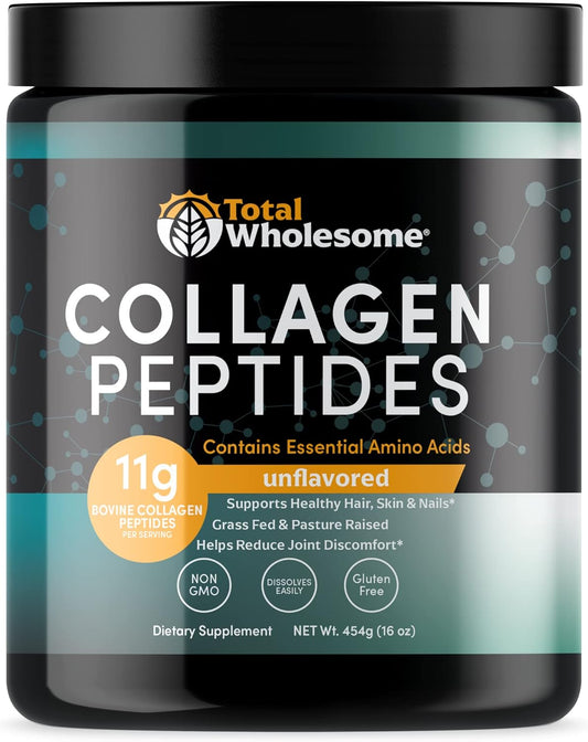 Premium Collagen Powder with Added Protein for Hair, Skin, Nails, Bones & Joints - Non-Gluten Bovine Collagen - 16oz