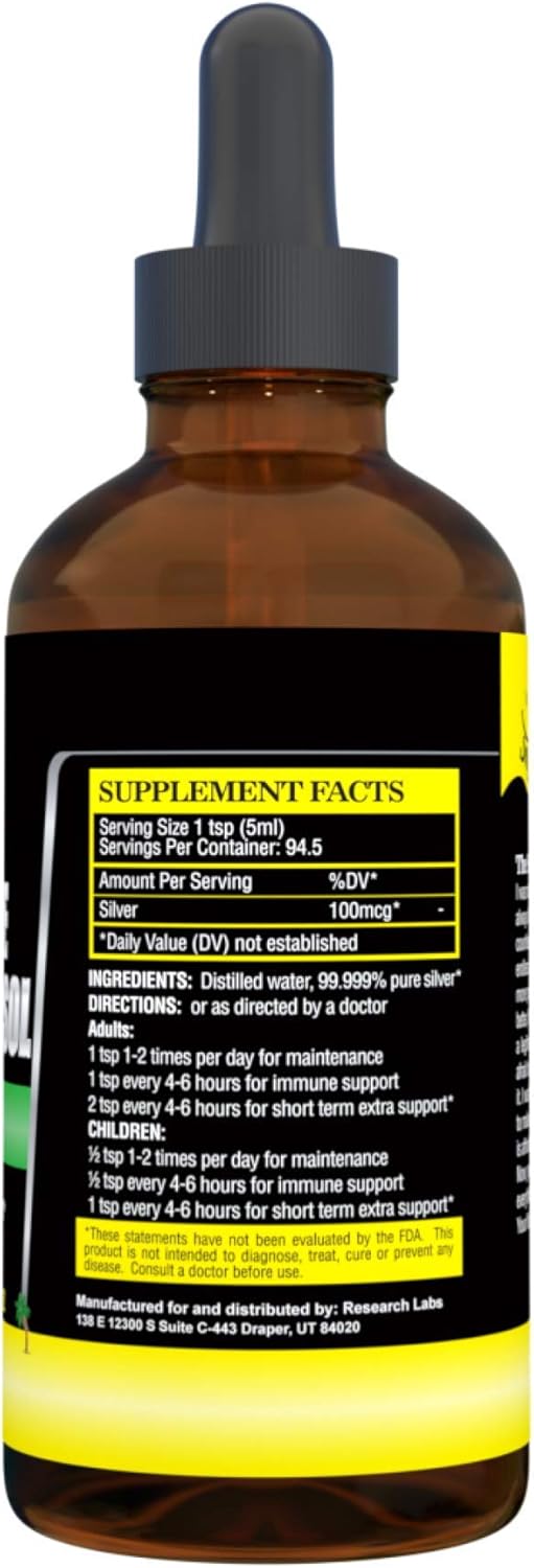 Premium Colloidal Silver Hydrosol Dropper for Immune Support - Potent 2-4oz Bottles - Natural Alternative with Maximum Effectiveness