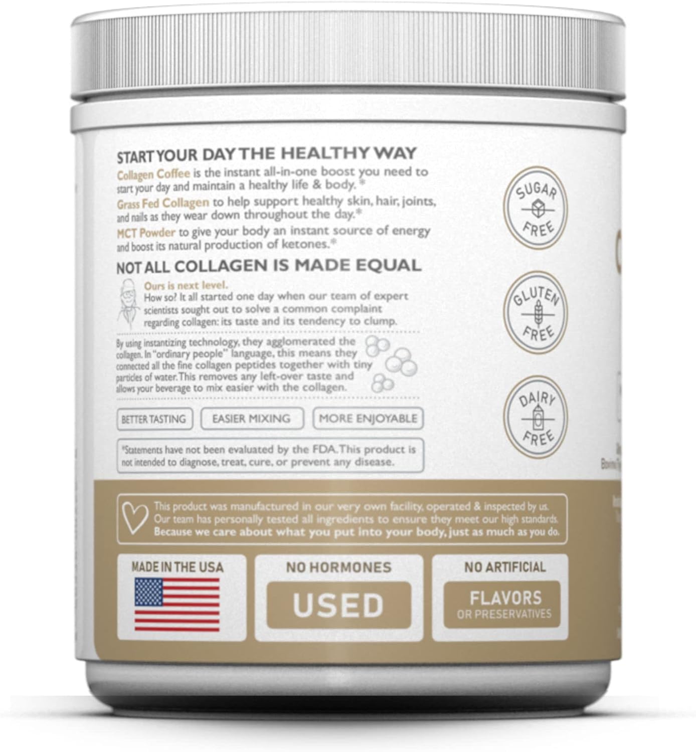 Premium Colombian Coffee Infused NUTRACOLLAGEN Peptide Protein Powder with MCT Coconut Oil - Keto Friendly, Grass-Fed, Soy/Gluten/Sugar Free