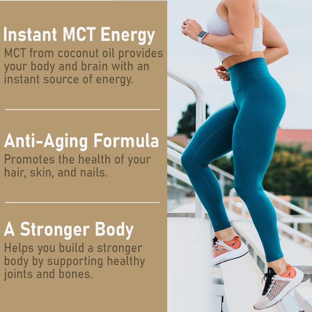 Premium Colombian Coffee Infused NUTRACOLLAGEN Peptide Protein Powder with MCT Coconut Oil - Keto Friendly, Grass-Fed, Soy/Gluten/Sugar Free