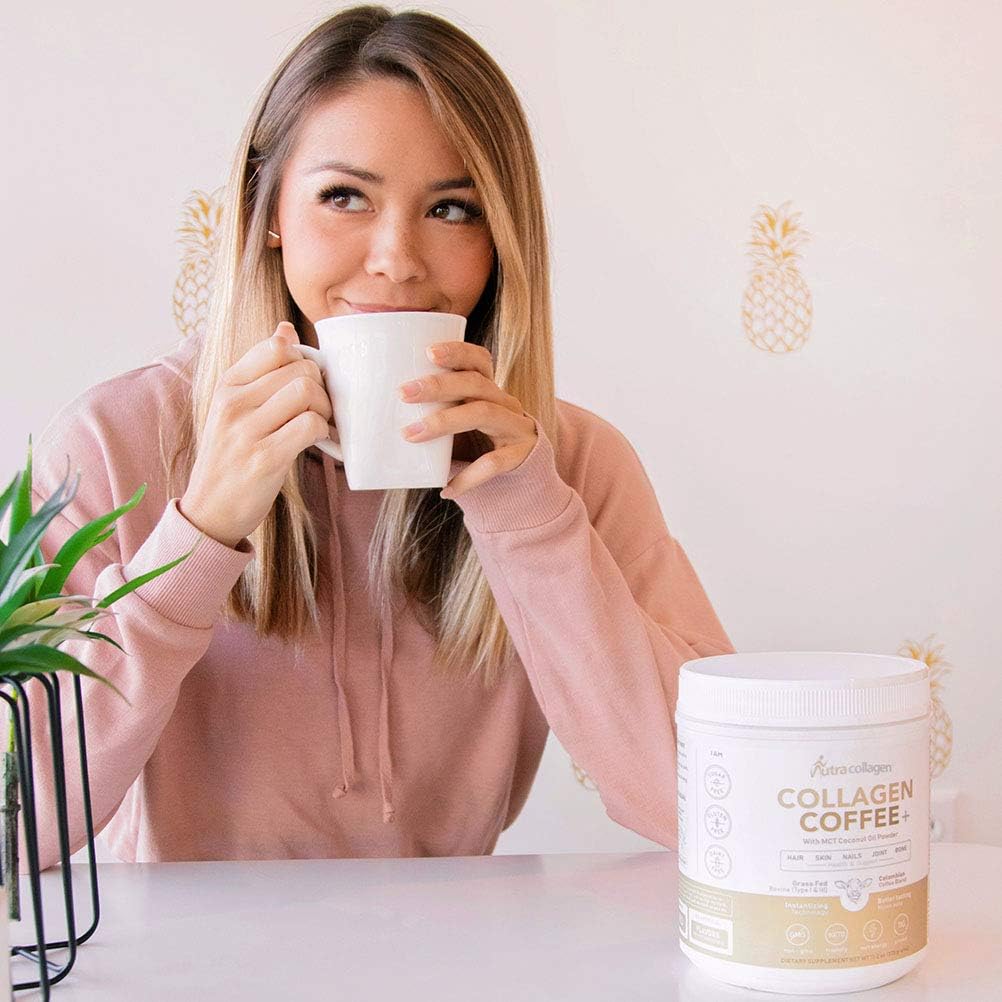 Premium Colombian Coffee Infused NUTRACOLLAGEN Peptide Protein Powder with MCT Coconut Oil - Keto Friendly, Grass-Fed, Soy/Gluten/Sugar Free