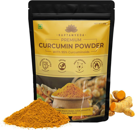 Premium Curcumin Turmeric Powder - Natural Antioxidant Superfood (1.7 oz / 50g) - Immunity Booster, Ayurvedic Haldi Extract