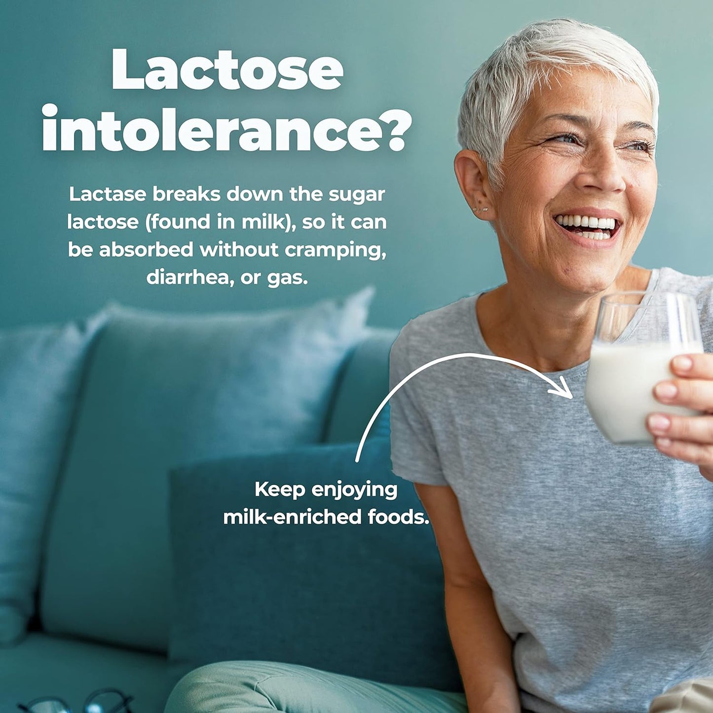 Premium Digestive Enzyme Supplement for Better Digestive Health - Made in USA with Lactase and Lipase Enzymes - 90 Capsules, Bloating Relief