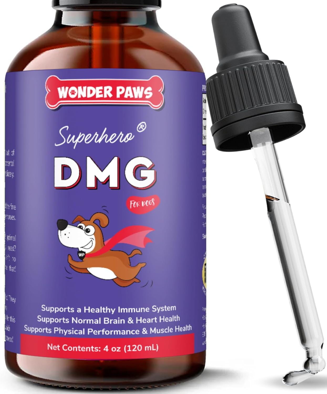 Premium DMG Liquid for Dogs - Supports Immune Health, Skin, Stamina, Muscles, Stress, Performance - Dimethylglycine Supplement for All Breeds - 4oz