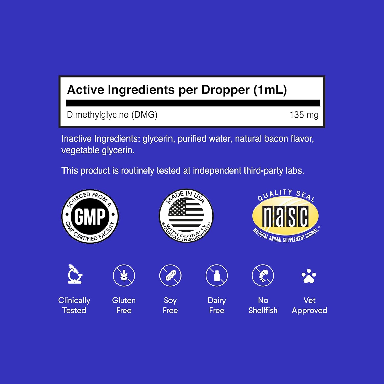 Premium DMG Liquid for Dogs - Supports Immune Health, Skin, Stamina, Muscles, Stress, Performance - Dimethylglycine Supplement for All Breeds - 4oz