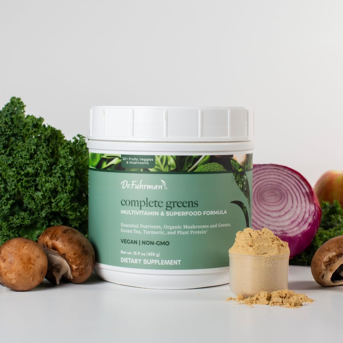 Premium Dr. Fuhrman Complete Greens Multivitamin Powder - Superfoods Formula for Optimal Health (30 Servings)