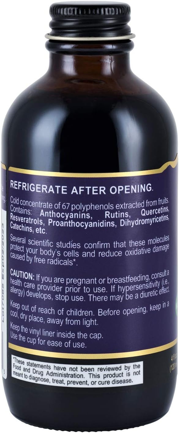 Premium Elderberry Concentrate Supplement with 67 Polyphenols & Antioxidant Fruits - 24-Day Supply (3-Pack)
