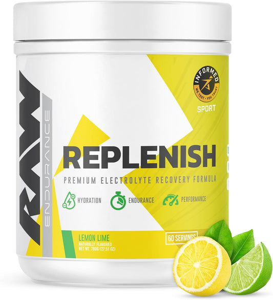 Premium Electrolyte Powder Drink Mix for Hydration & Recovery - Lemon Lime Flavored Supplement with 60 Servings - Boost Endurance & Performance