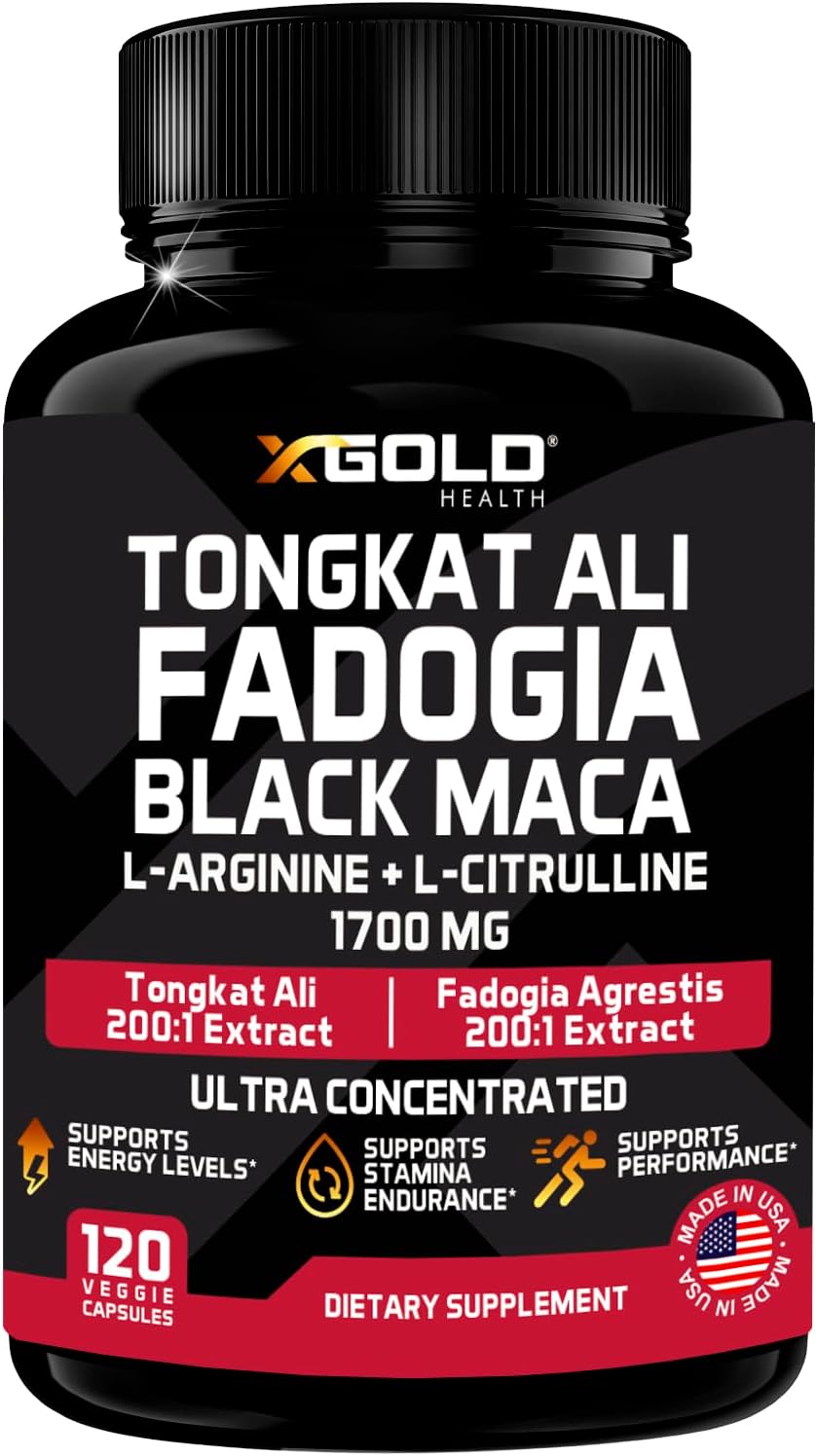 Premium Energy and Vitality Boost Supplement with Tongkat Ali, Fadogia Agrestis, Black Maca, L-Arginine, and L-Citrulline - Supports Muscle Recovery and Balance for Men and Women