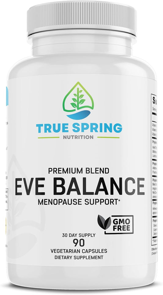 Premium Eve Balance Menopause Support Supplement for Women - Complete Relief for Hot Flashes, Joint Pain, and More - With Prebiotics & Probiotics for True Spring Nutrition