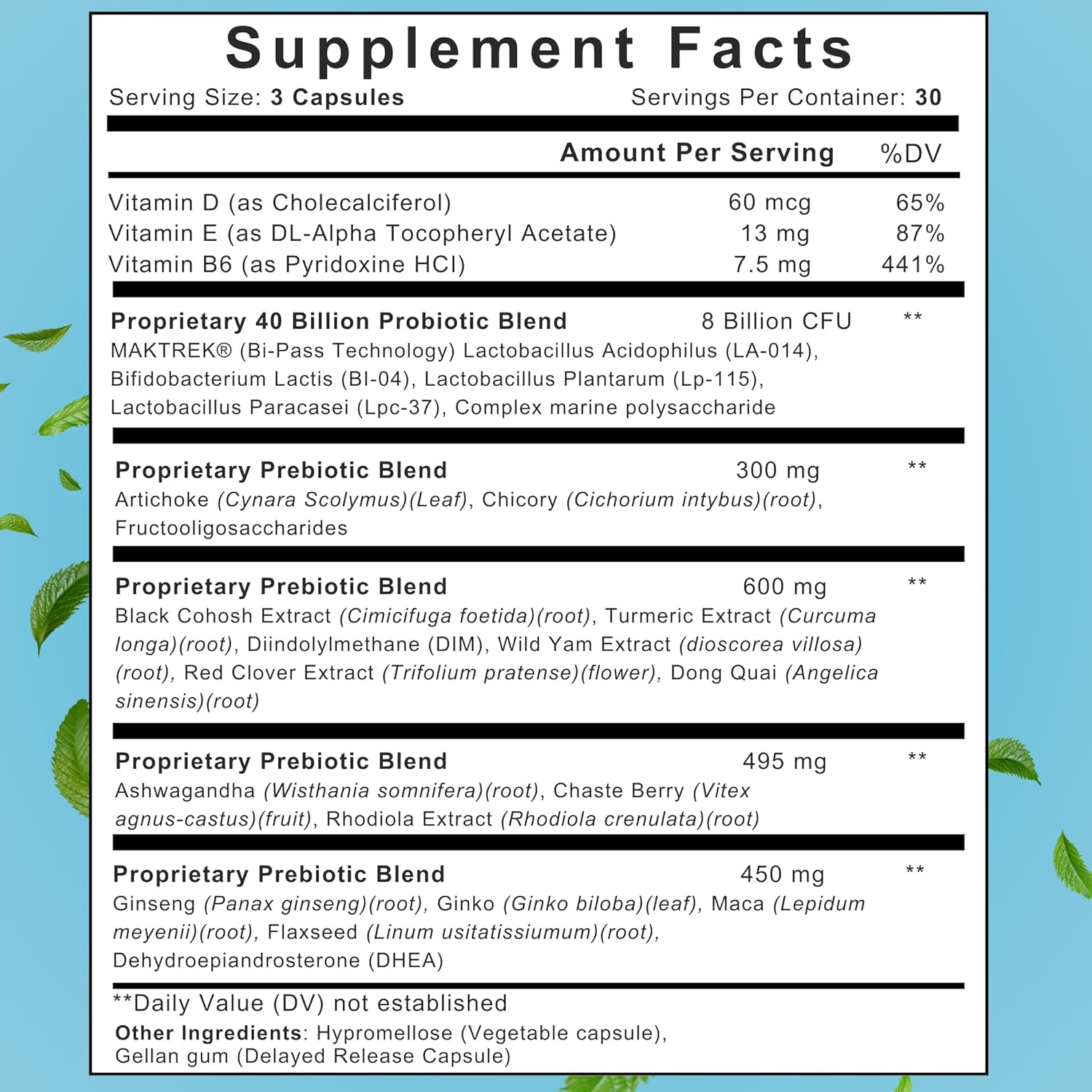 Premium Eve Balance Menopause Support Supplement for Women - Complete Relief for Hot Flashes, Joint Pain, and More - With Prebiotics & Probiotics for True Spring Nutrition