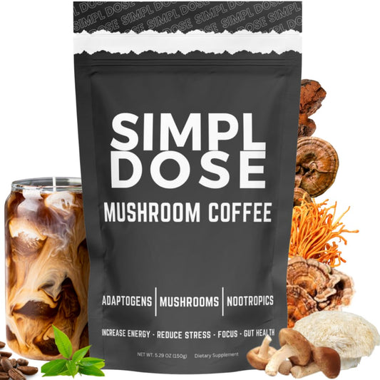 Premium Everyday Mushroom Coffee for Better Energy, Focus, Digestion, and Immunity - 30 Servings from SIMPL DOSE
