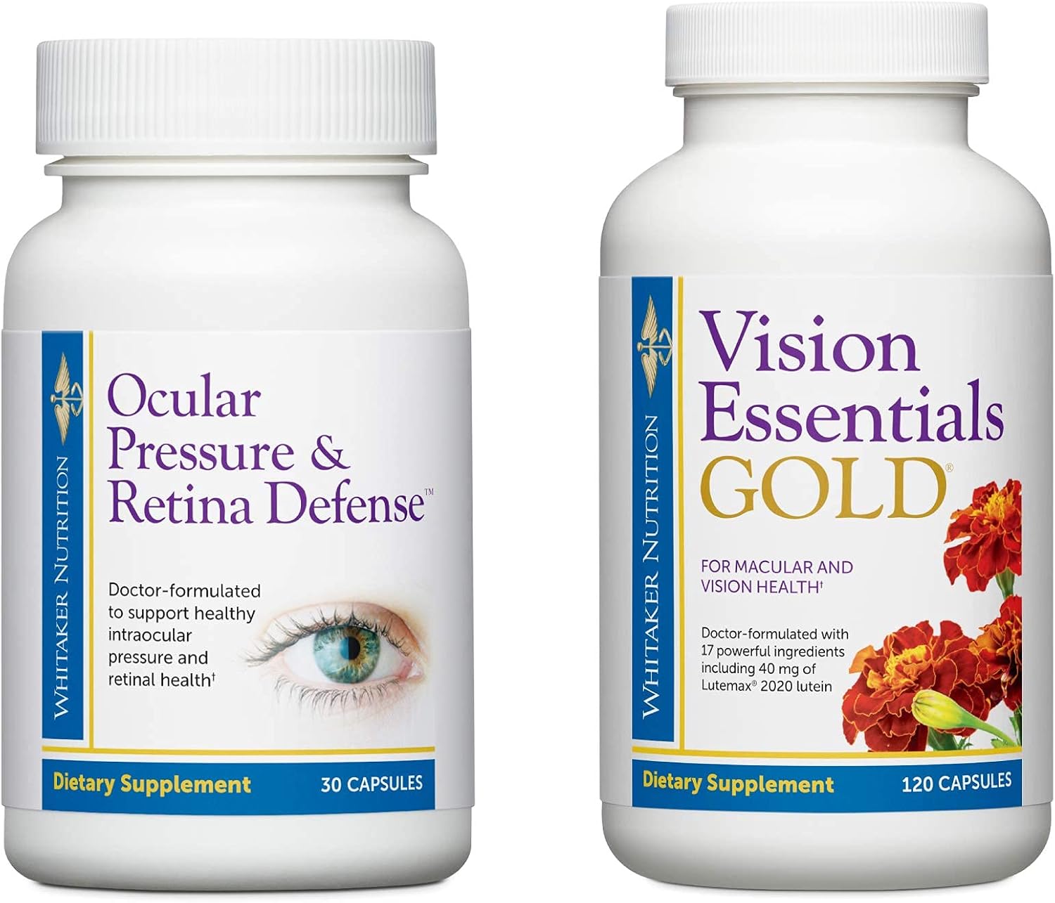 Premium Eye Health Bundle with Vision Essentials Gold for Healthy Visual Function, Ocular Pressure, and Retina Defense