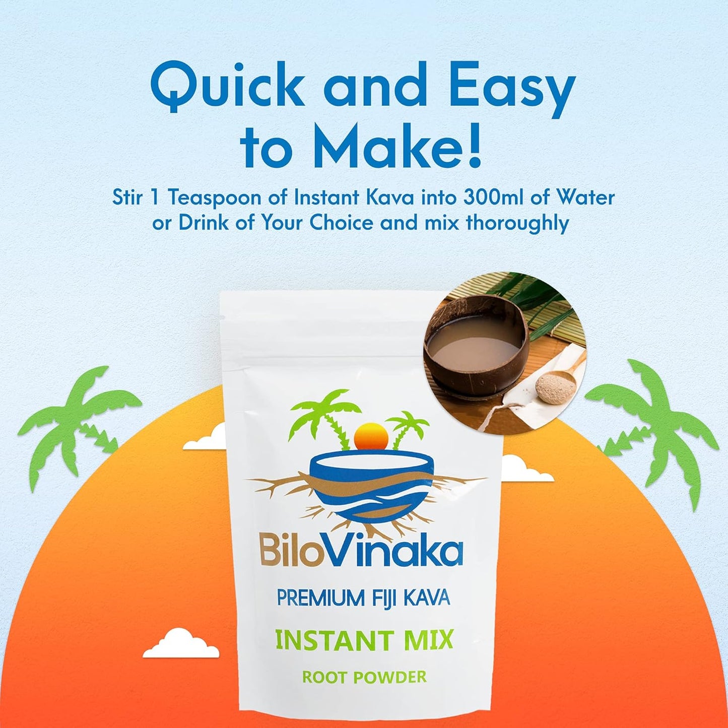Premium Fiji Kava Kava Powder: All-Natural Micronized Instant Drink Mix, 3.5 oz/100g