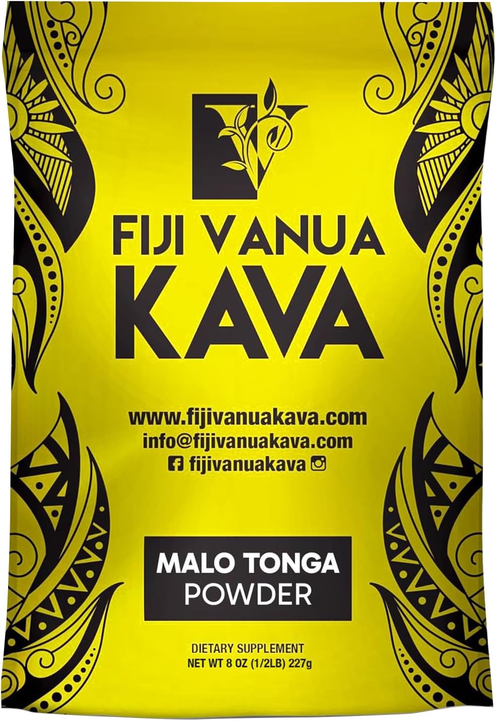 Premium Fiji Vanua Kava-Malo Tonga Kava Drink Powder, 8oz - Smooth & Creamy Traditional Kava Root Powder, Easy to Prepare