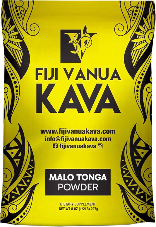 Premium Fiji Vanua Kava-Malo Tonga Kava Drink Powder, 8oz - Smooth & Creamy Traditional Kava Root Powder, Easy to Prepare