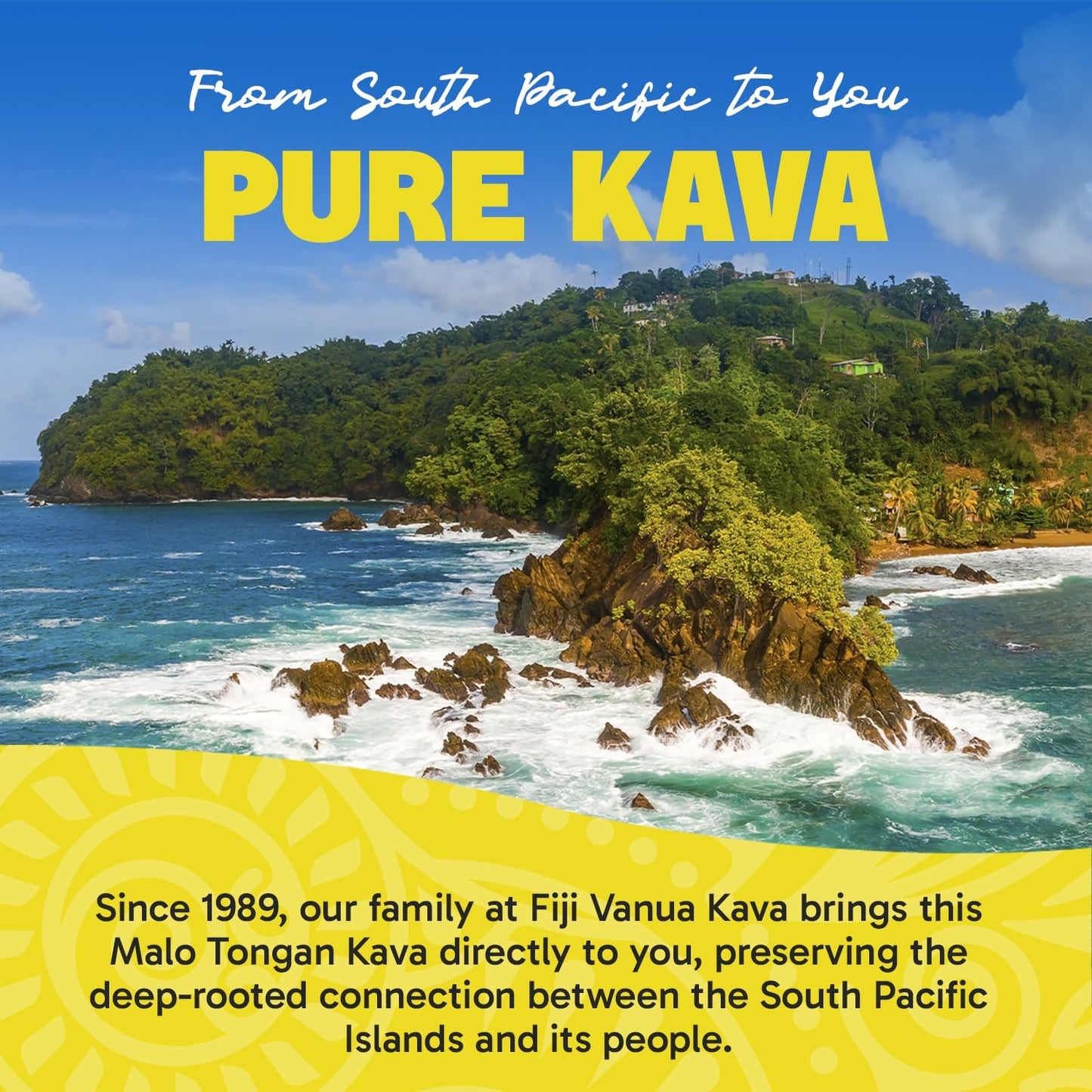 Premium Fiji Vanua Kava-Malo Tonga Kava Drink Powder, 8oz - Smooth & Creamy Traditional Kava Root Powder, Easy to Prepare