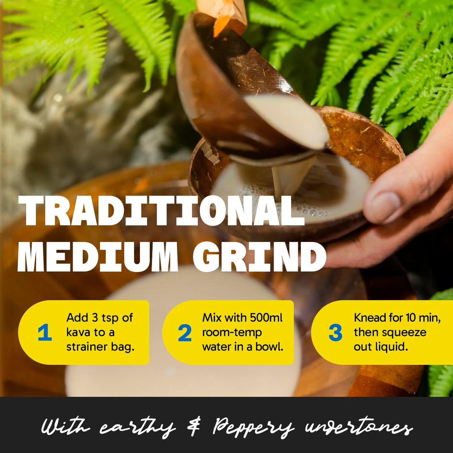 Premium Fiji Vanua Kava Vanuatu Powder - Pure Noble Kava with Sun-Dried Roots - High Kavalactones - Easy to Prepare Medium Grind Kava Root Powder - 8 oz