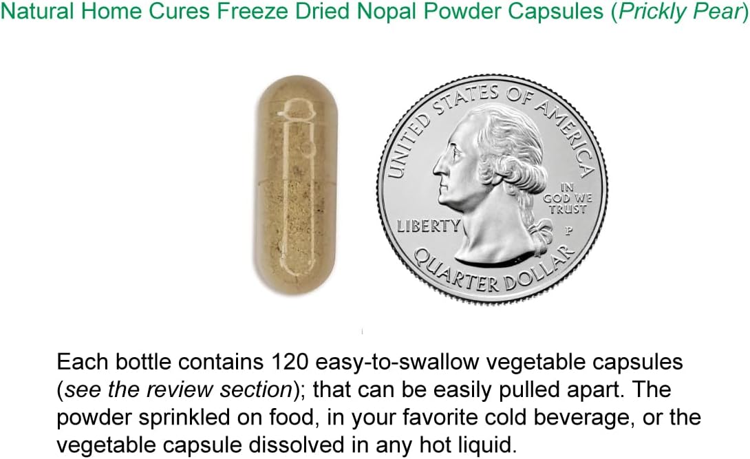 Premium Freeze Dried Nopal Cactus Capsules - 60,000mg Mountain Grown Prickly Pear Supplements - Rich in Betalains & Nitrates - Non-GMO, Sugar & Gluten Free - 120 Veggie Capsules