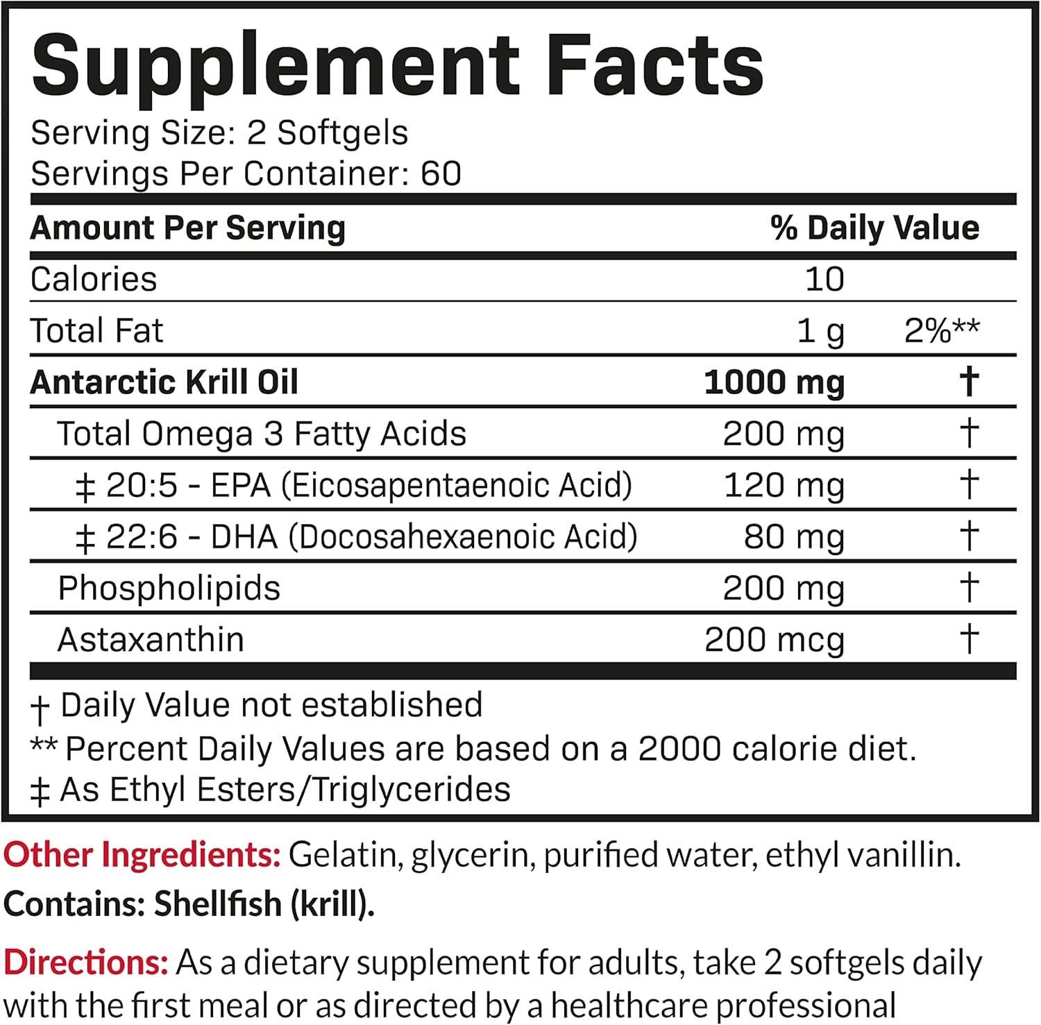 Premium Futurebiotics Antarctic Krill Oil 1000mg - Heavy Metal Tested, Non GMO - 120 Softgels
