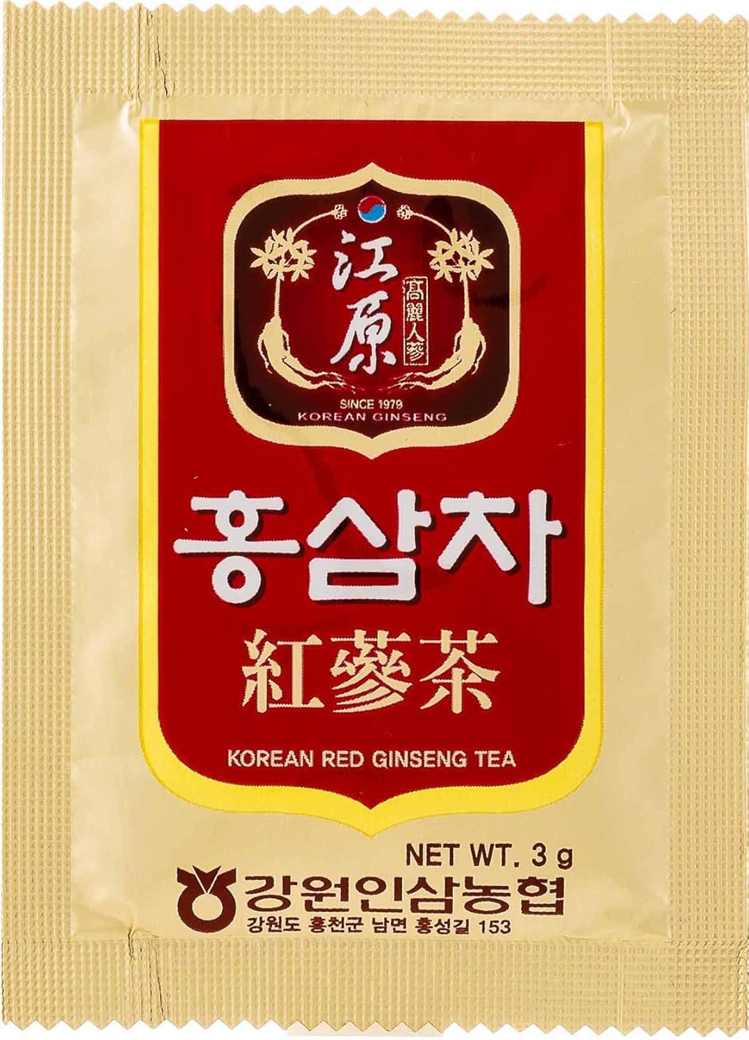 Premium Gangwoninsam 6 Year Korean Red Ginseng Tea - 150g Total, Authentic Korean Red Ginseng Extract, Individually Packaged Tea Packets