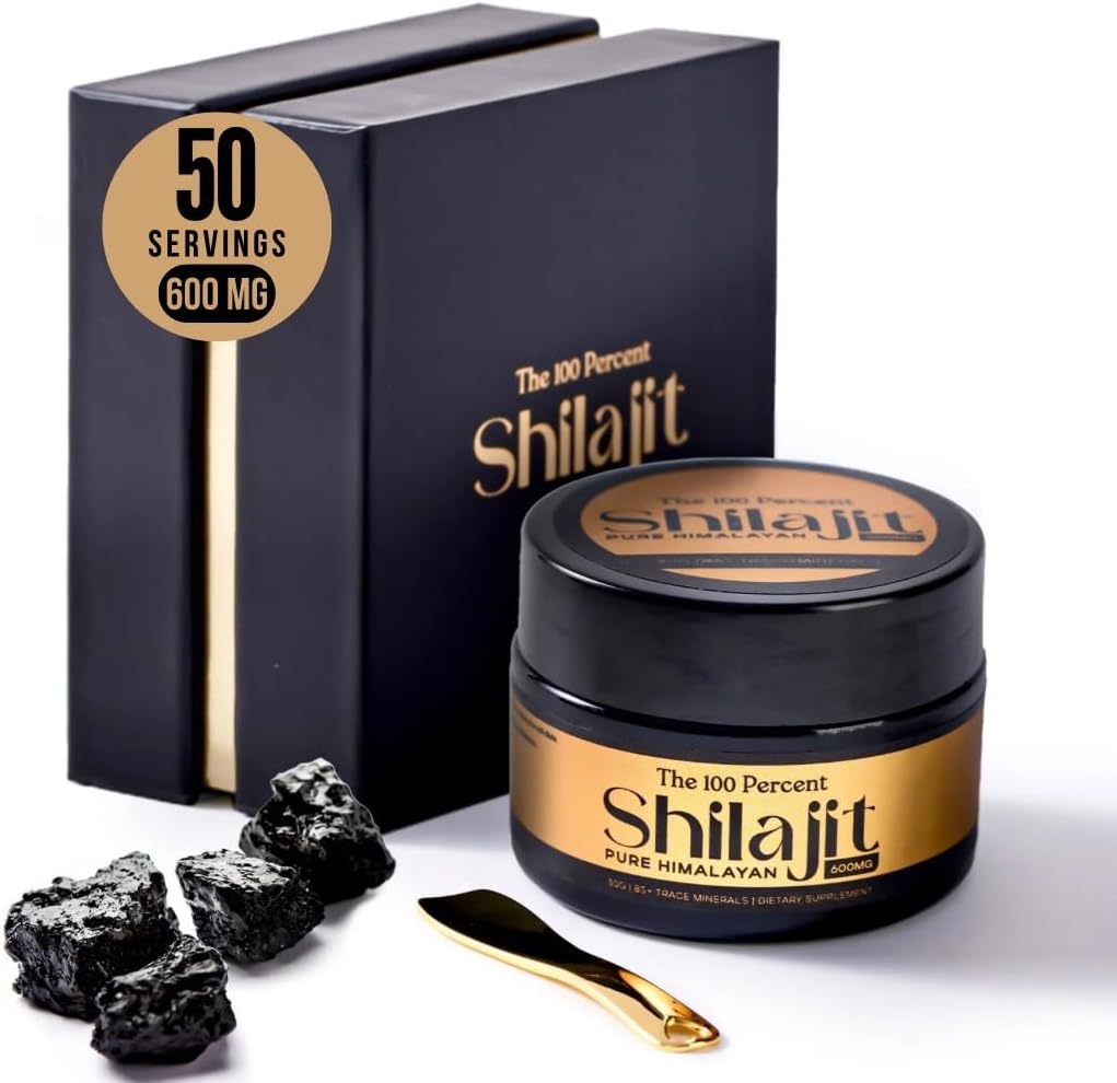 Premium Gold Grade Himalayan Shilajit Capsules 600mg - 50 Servings, Lab Tested for Maximum Potency, 85+ Trace Minerals for Men & Women from Highest Altitude