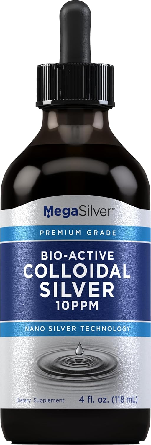 Premium Grade 10 ppm Colloidal Silver Liquid Drops - 4 oz | Bio Active Formula with Nano Silver Technology | Non-GMO, Gluten Free