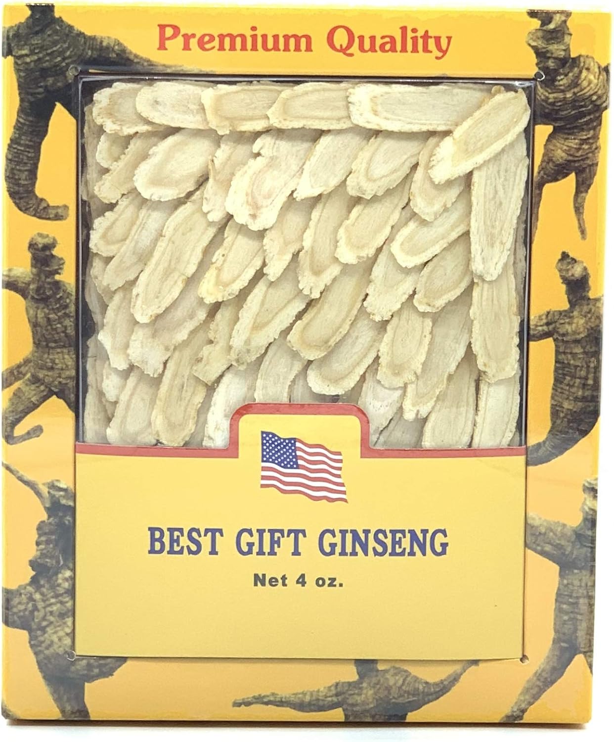 Premium Grade A+ Handpicked American Ginseng Slices in 4oz Box - 美国花旗参片