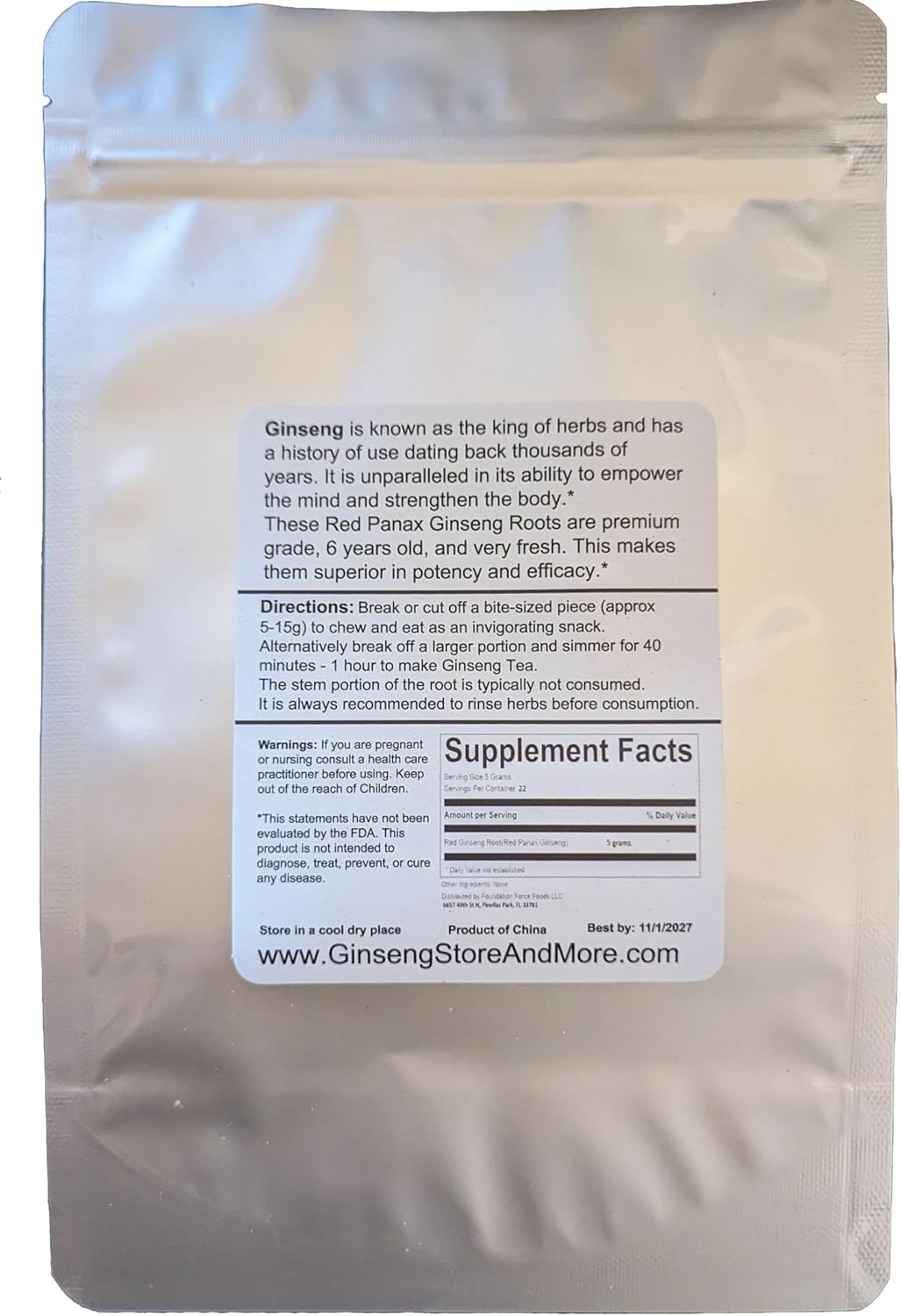 Premium Grade Korean Red Ginseng Whole Roots - High Ginsenosides for Energy and Mental Health - 6 Year Old, Very Large Size - 4oz Bottle