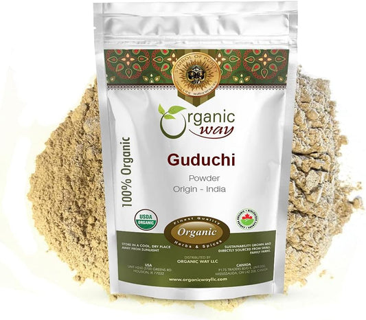 Premium Grade Organic Guduchi Powder (Tinospora cordifolia) - USDA Certified, Raw, Vegan, Non-GMO, Gluten Free - 1 lb (16 oz) - India Origin