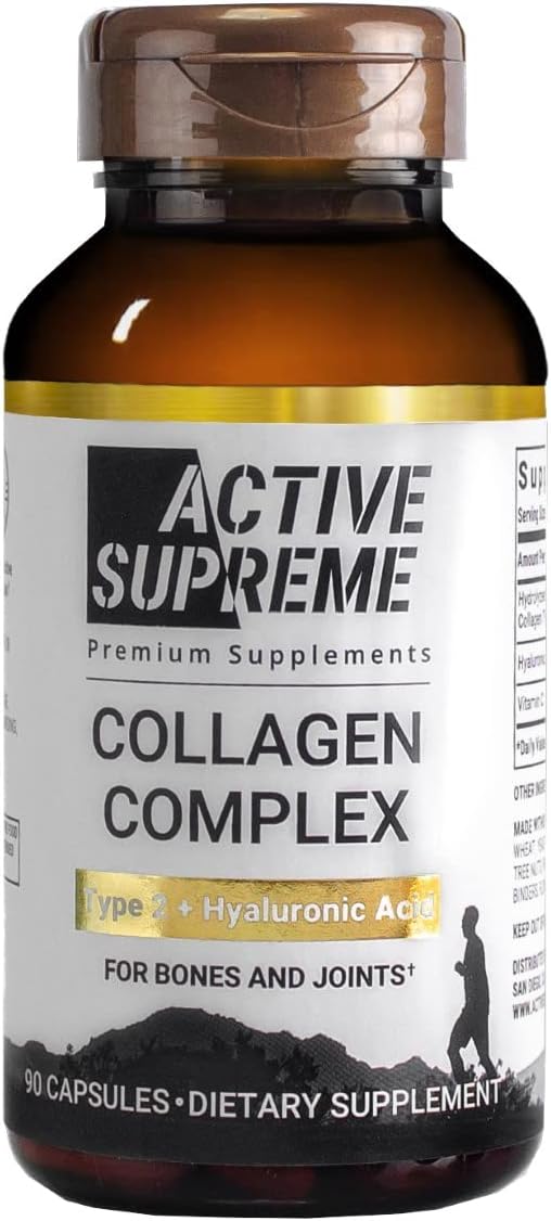 Premium Grass Fed Beef Collagen Pills with Vitamin C and Hyaluronic Acid - Type 2 Hydrolyzed Capsules for Joint Health