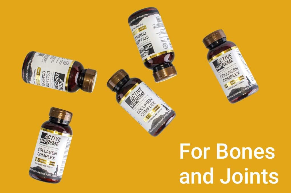 Premium Grass Fed Beef Collagen Pills with Vitamin C and Hyaluronic Acid - Type 2 Hydrolyzed Capsules for Joint Health
