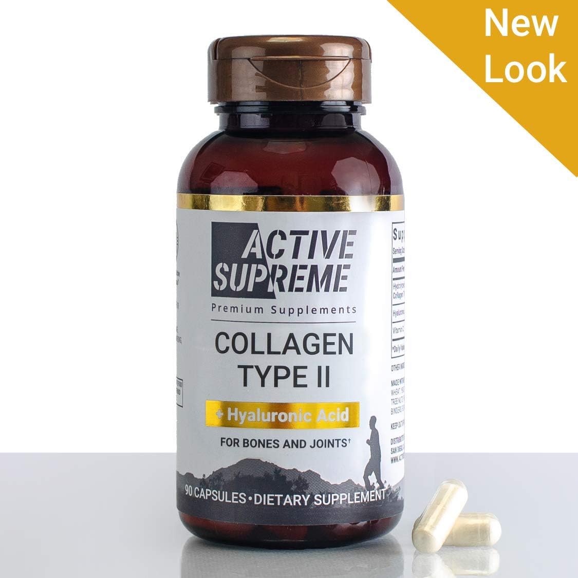 Premium Grass Fed Beef Collagen Pills with Vitamin C and Hyaluronic Acid - Type 2 Hydrolyzed Capsules for Joint Health