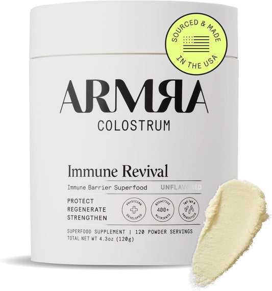Premium Grass-Fed Colostrum Powder for Gut Health, Immunity, Skin & Hair - 400+ Bioactive Nutrients, Keto, Gluten & Fat Free - 120 Servings