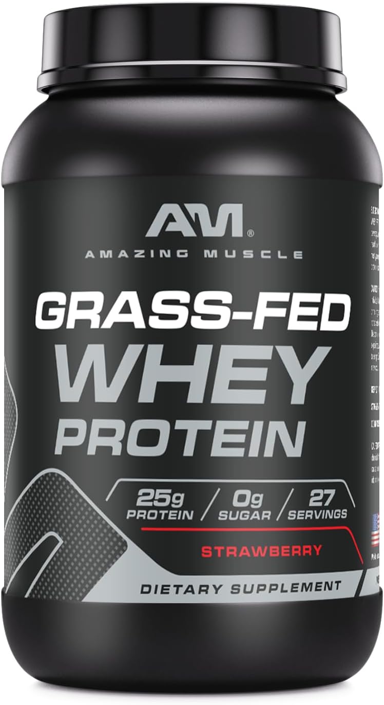 Premium Grass-Fed Whey Protein Powder | 2 Lb (907 G) | Non-GMO, Gluten-Free | Made in USA | Muscle-Boosting Supplement