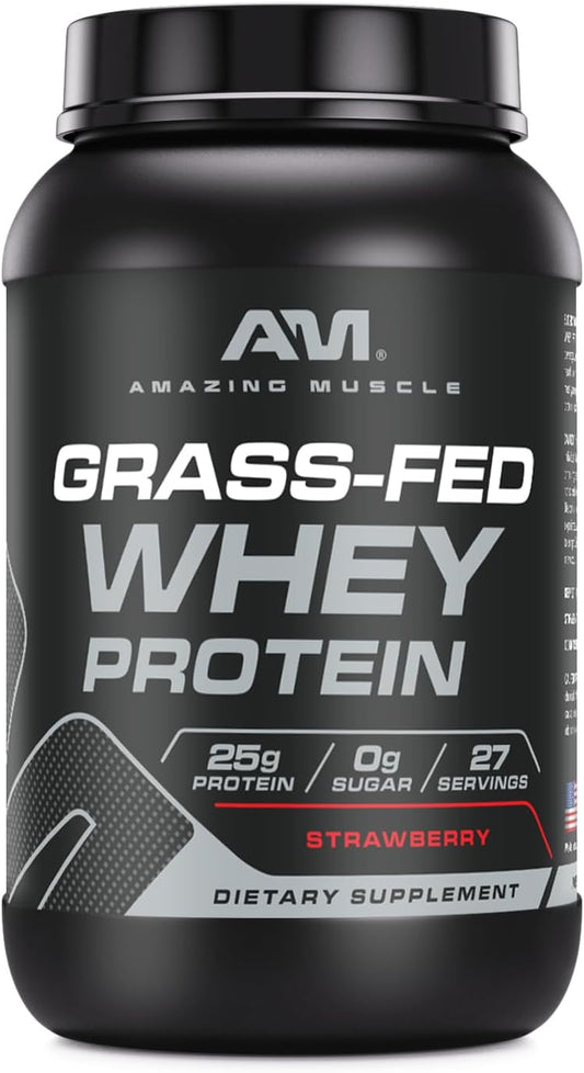 Premium Grass-Fed Whey Protein Powder | 2 Lb (907 G) | Non-GMO, Gluten-Free | Made in USA | Muscle-Boosting Supplement