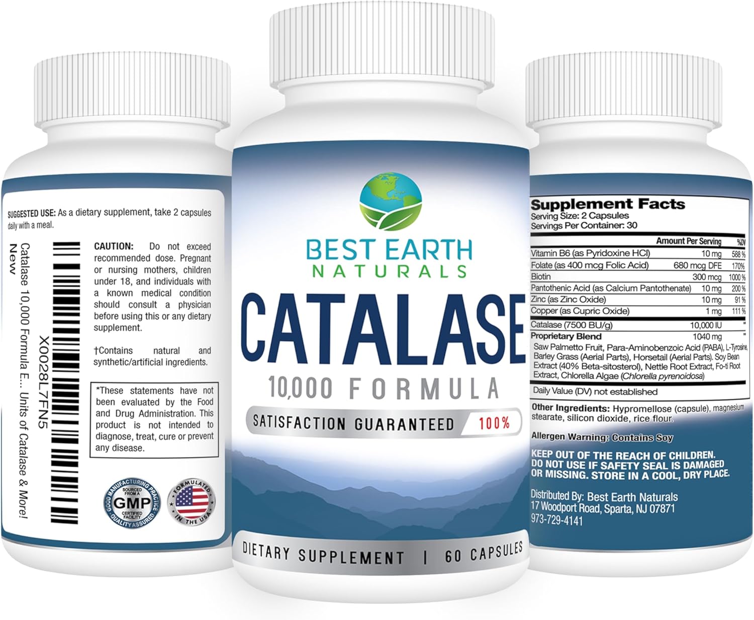 Premium Hair Growth Supplement with Catalase, Saw Palmetto, Biotin, Fo-Ti, PABA - Strong Hair Support - 60 Capsules
