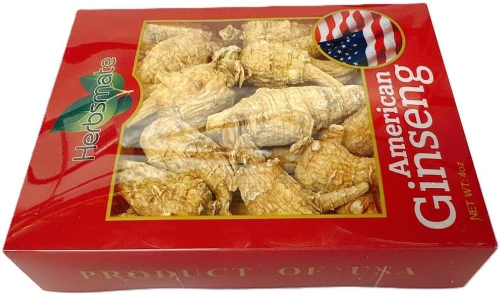 Premium Hand-Selected American Ginseng 4 Oz. Box - Green Nutrition Grade A Medium Round Size
