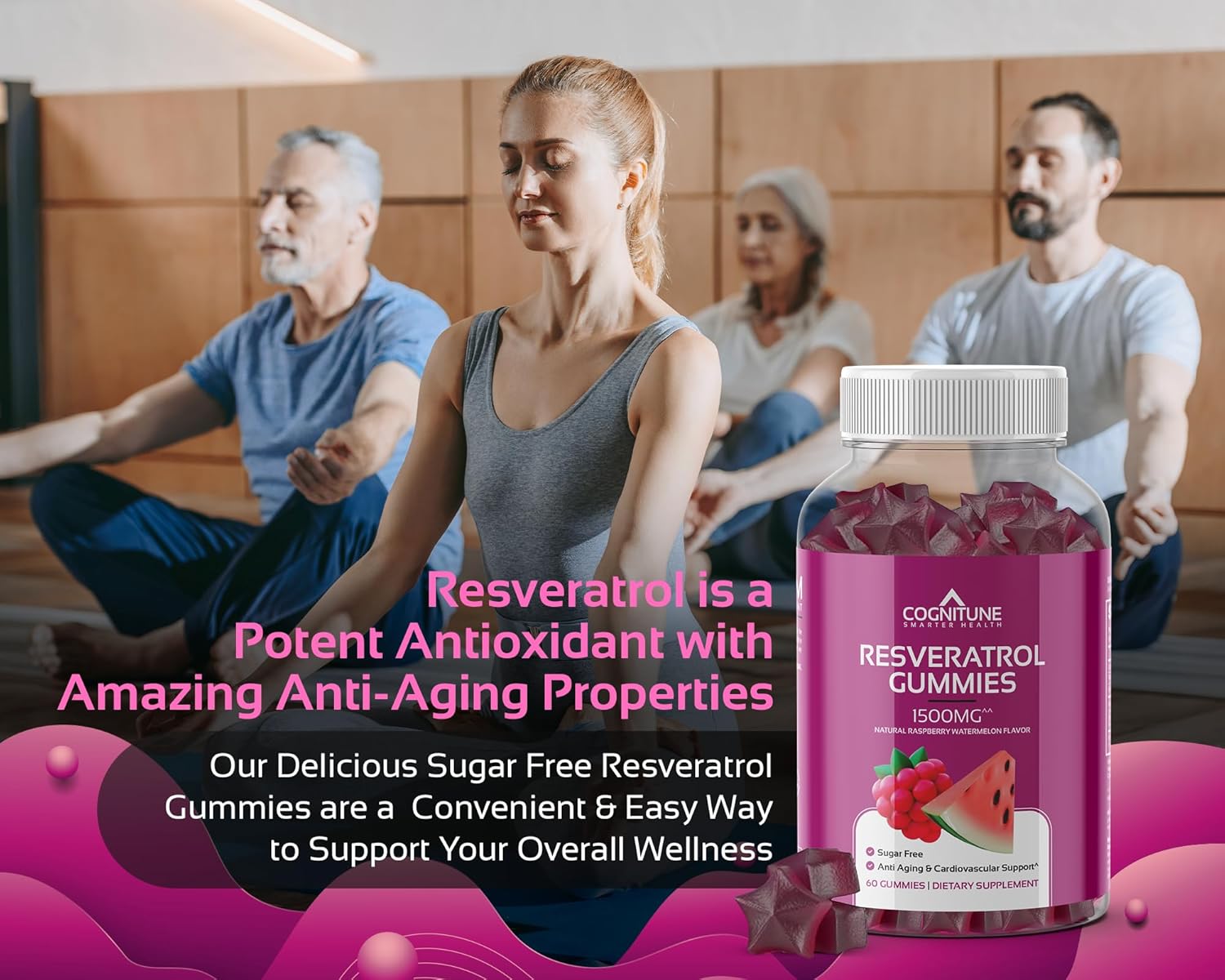 Premium Healthy Aging Supplement Bundle - Nicotinamide Riboside Complex with Resveratrol Gummies - 5-in-1 Anti-Aging Formula